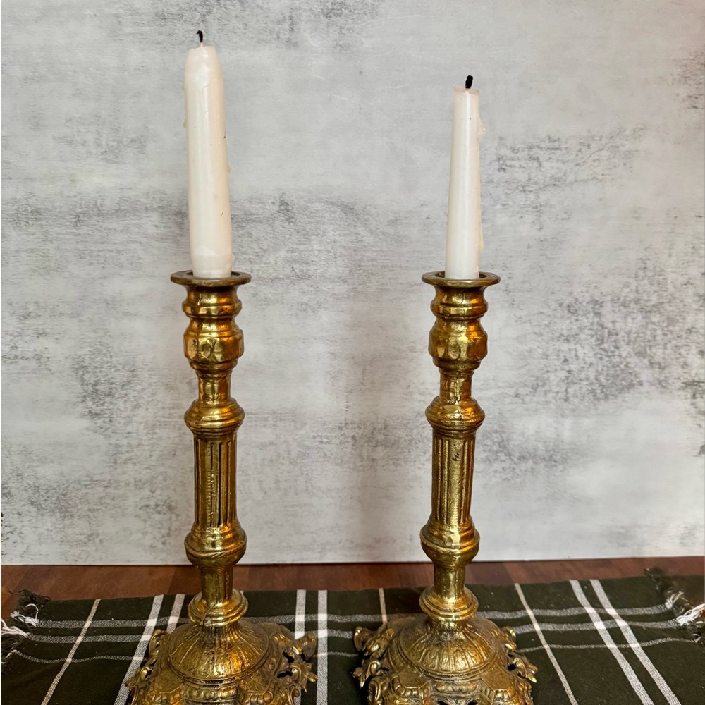 Vintage Brass Candle Holders